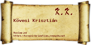 Kövesi Krisztián névjegykártya