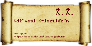 Kövesi Krisztián névjegykártya